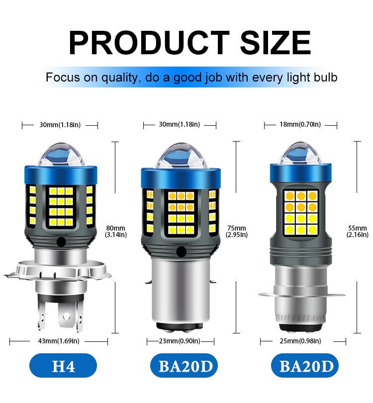 P15D BA20D H6 LED Motorcycle Headlight Lens Hi-Lo Beam Fog Signal Lamp ...