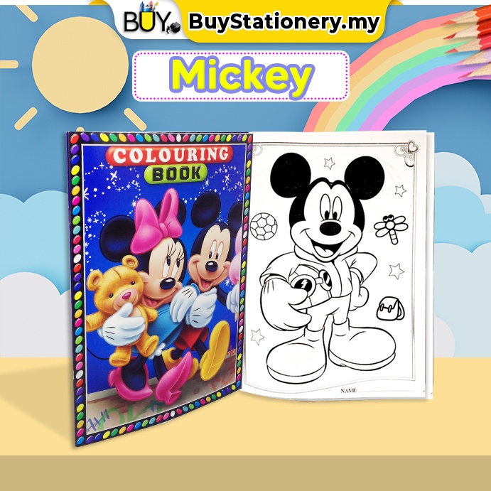 Cute Cartoon Colouring Book For Kids Disney Princess (1s/PCS) Buku