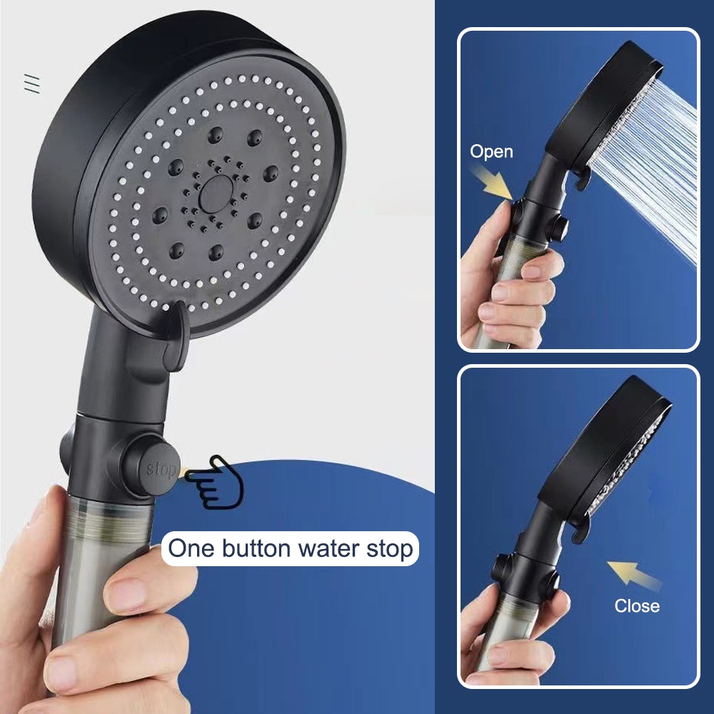 High Pressure Shower Head 5 Modes Adjustable Showerhead With Filter ...