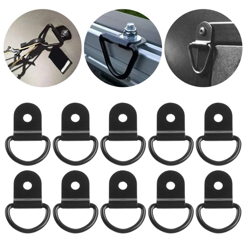 10 Pcs D-shaped Car Pull Ring Iron Plate Buckle Fixing Hook / Truck ...