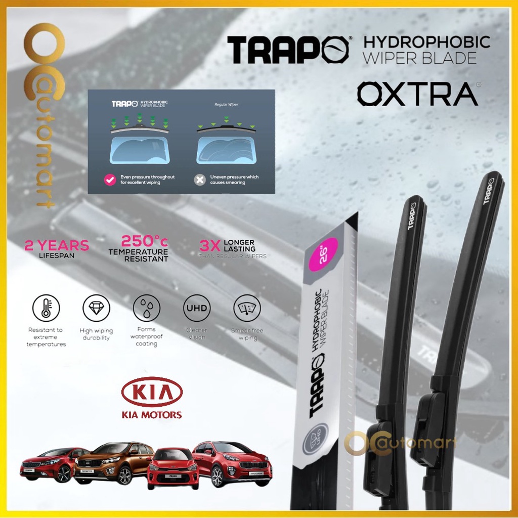 Trapo Hydrophobic Kia Car Wiper Blades (1 Sets) Sorento Cerato K3