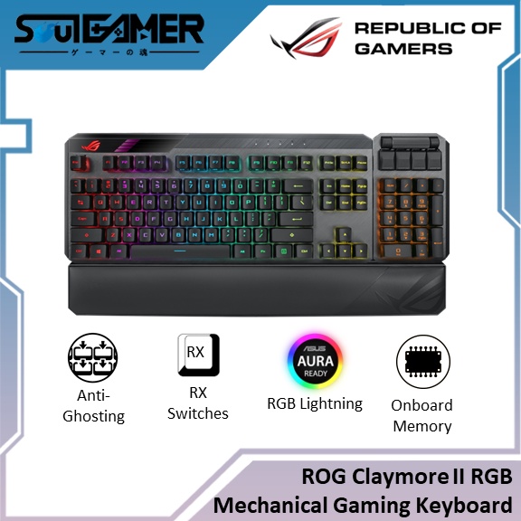 ASUS ROG CLAYMORE II RGB Mechanical Wireless Gaming Keyboard with ...