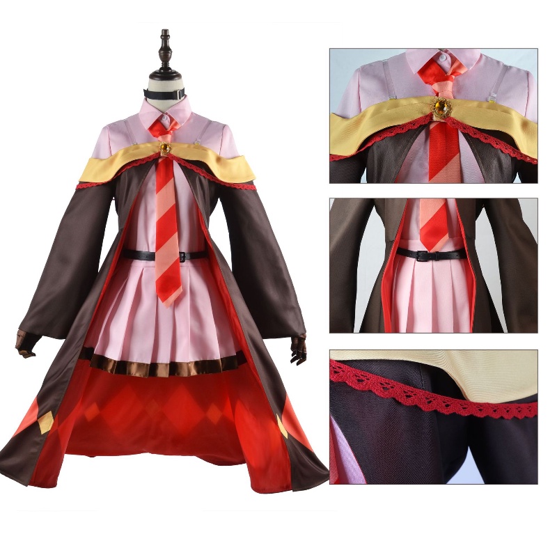Megumin Cosplay Costume Wig KonoSuba Anime Chomusuke Witch Uniform ...