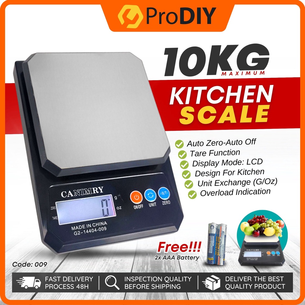 009 Digital LCD kitchen Scale Digital Food Scale Weighing Scale 10kg X