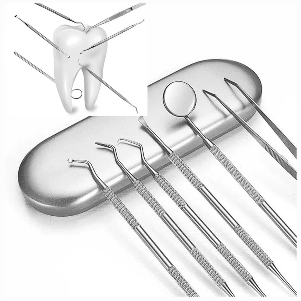 3pcs, 5pcs Dental Set Mirror Stainless Steel Toothpick Spatula Dental