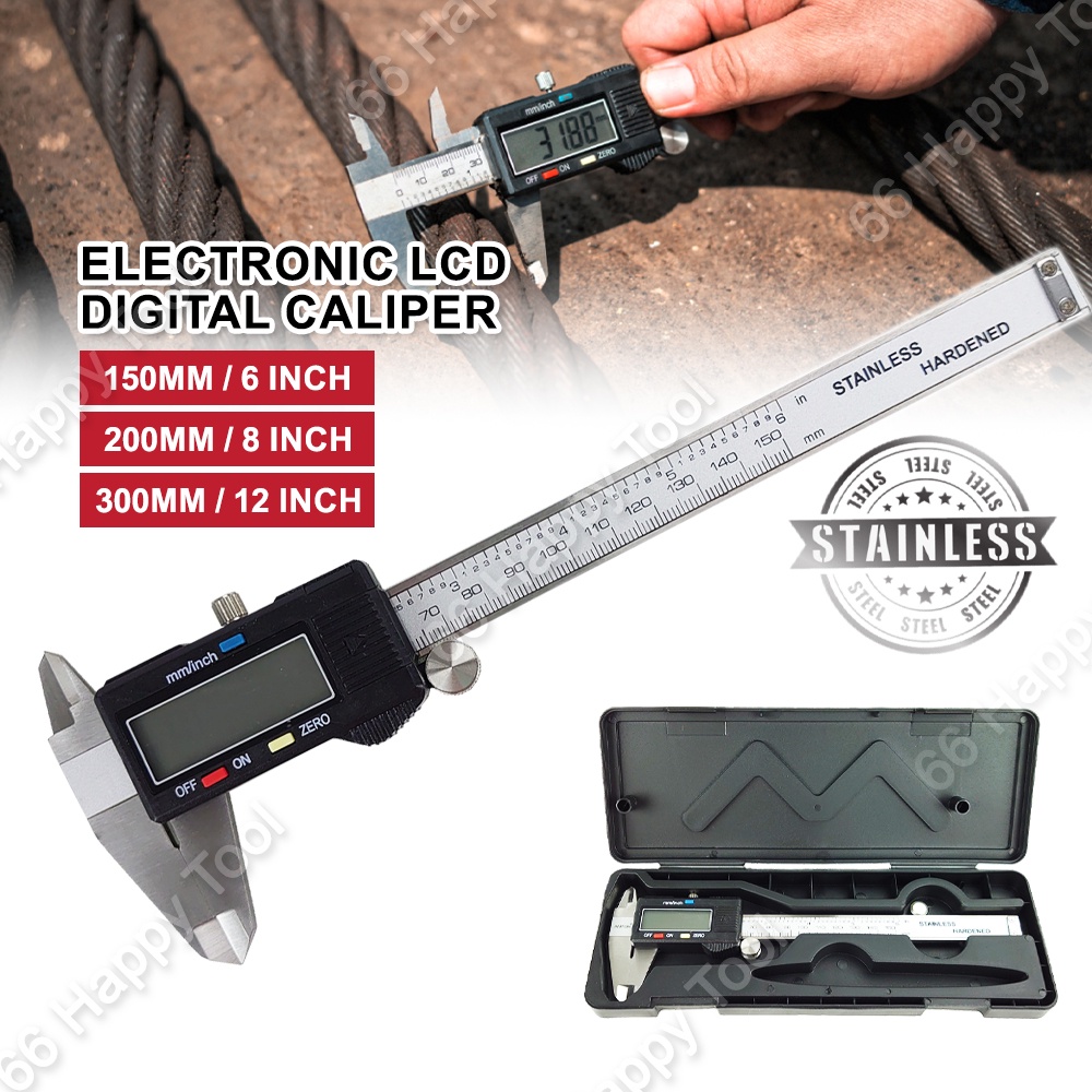 (150mm/200mm/300mm) Vernier Caliper Gauge Micrometer Precision LCD