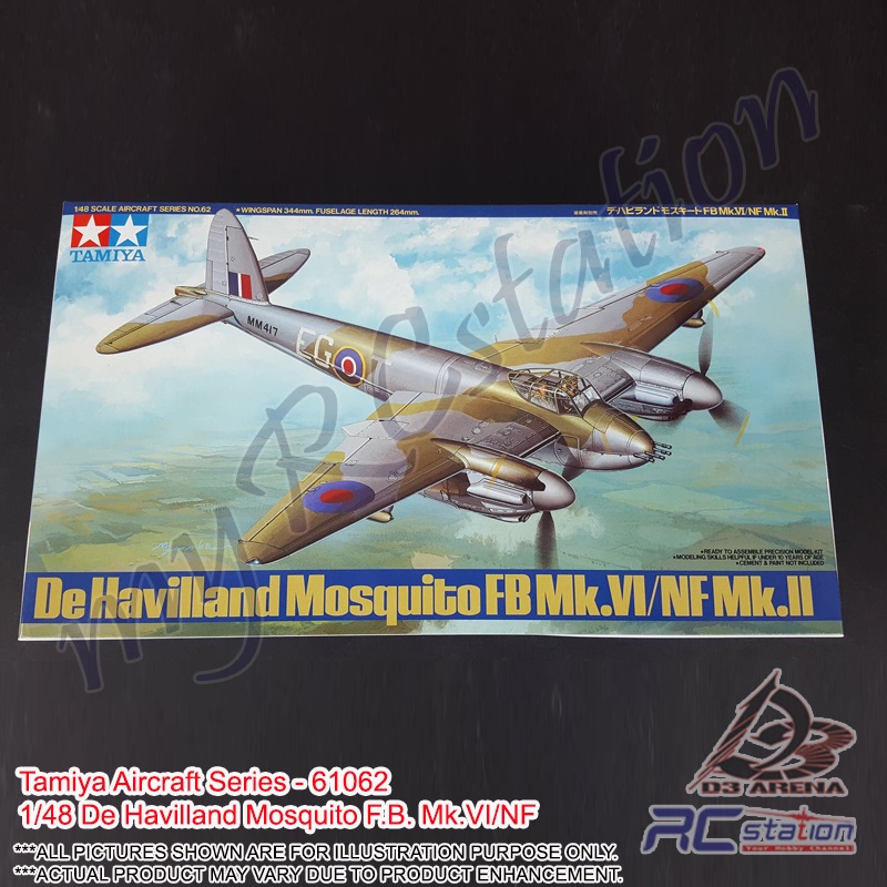 Tamiya 61062 Maquette Avion Mosquito FB Mk.VI Échelle 1/48 - Kit Détaillé Premium