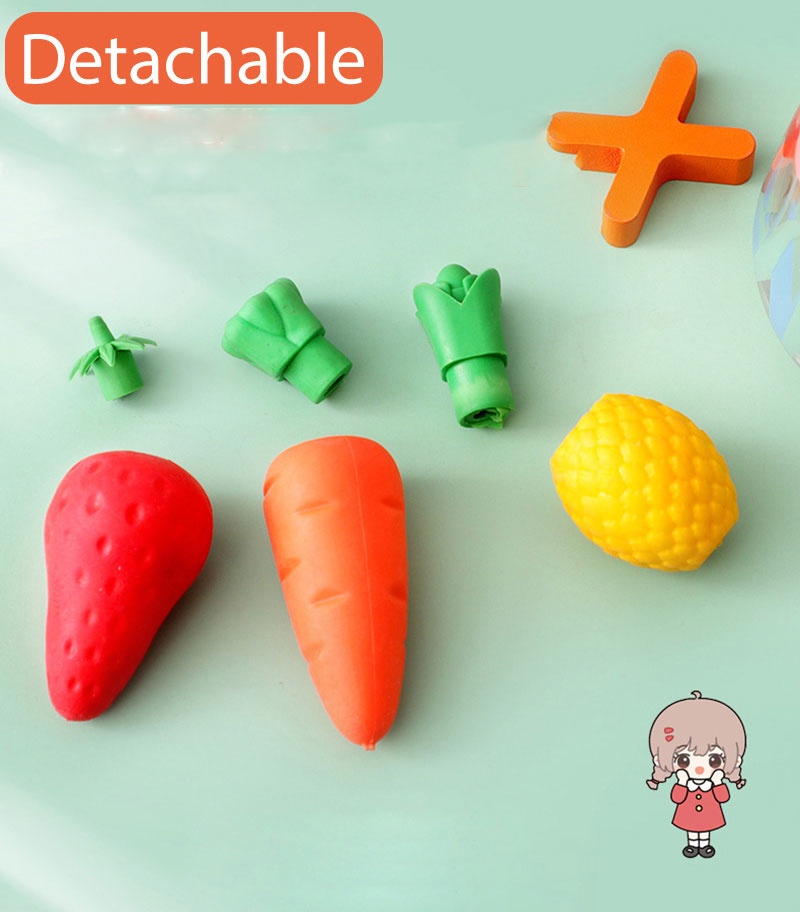 Big Size Creative Fruit Eraser / Children Cartoon Cute Carrot Mango ...