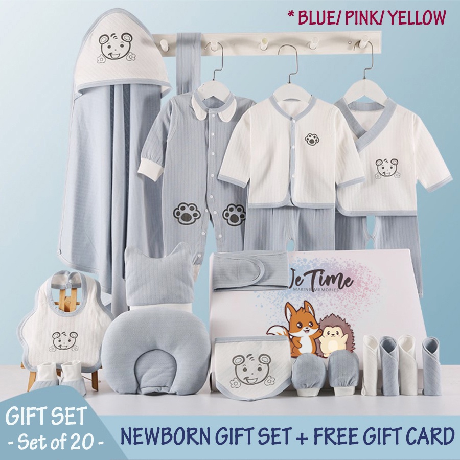 20/22 Pcs Newborn Baby Premium Gift Set Box 100 Cotton Clothes Newborn