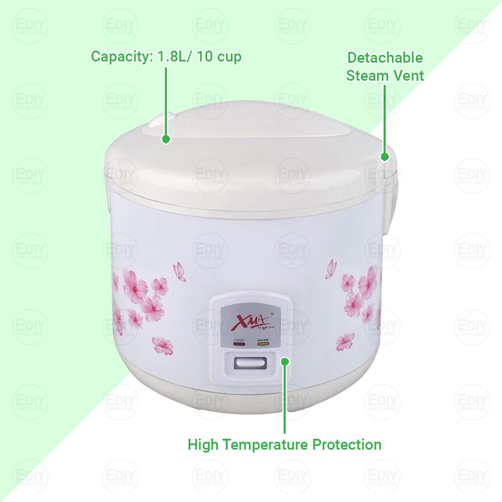 【SIRIM 3 PIN】 XMA XMA-18JR ELECTRIC JAR RICE COOKER NON-STICK WITH ...
