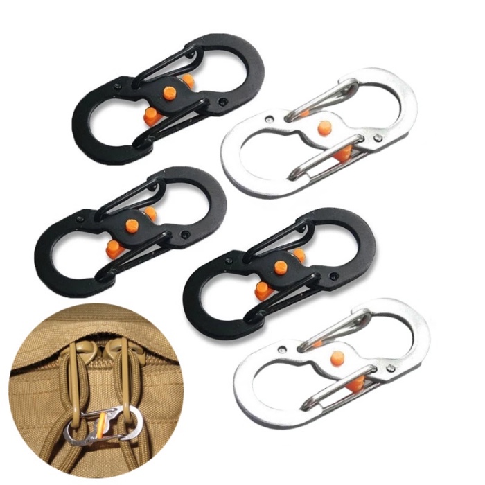 Outdoor Camping Carabiner Keychain with Lock Anti-theft Backpack Buckle ...