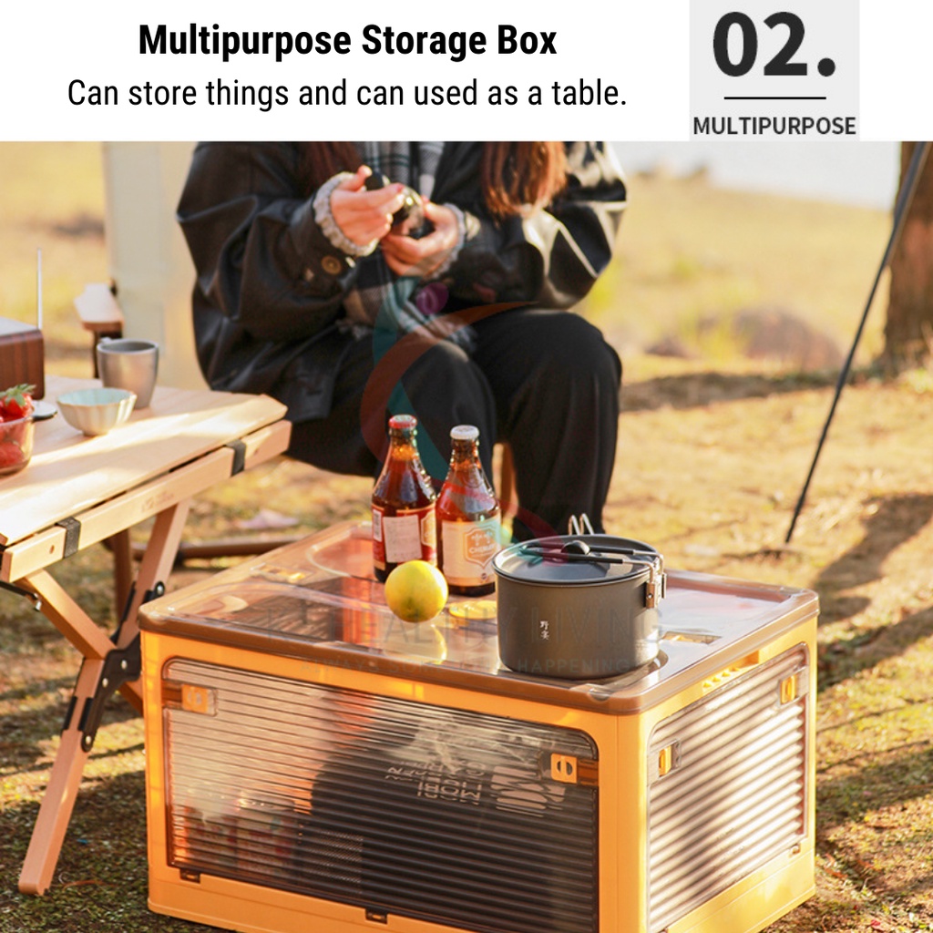 【READY STOCK】 Large Capacity Portable Transparent Storage Box Foldable ...