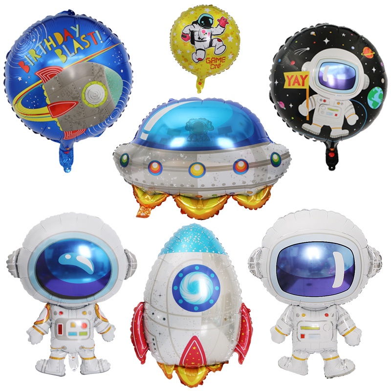 16pcs Galaxy Space Balloons - Solar System Planet Foil Balloons For Space Theme Birthday Parties