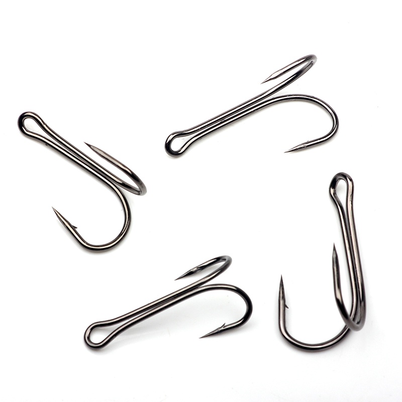 40pcs/lot Frog Lure DIY Double Hook Weedless Fishing hook Fly Tying Duple  Hook for Jig Bass Fish Hook Fishing Tackle Soft Lure