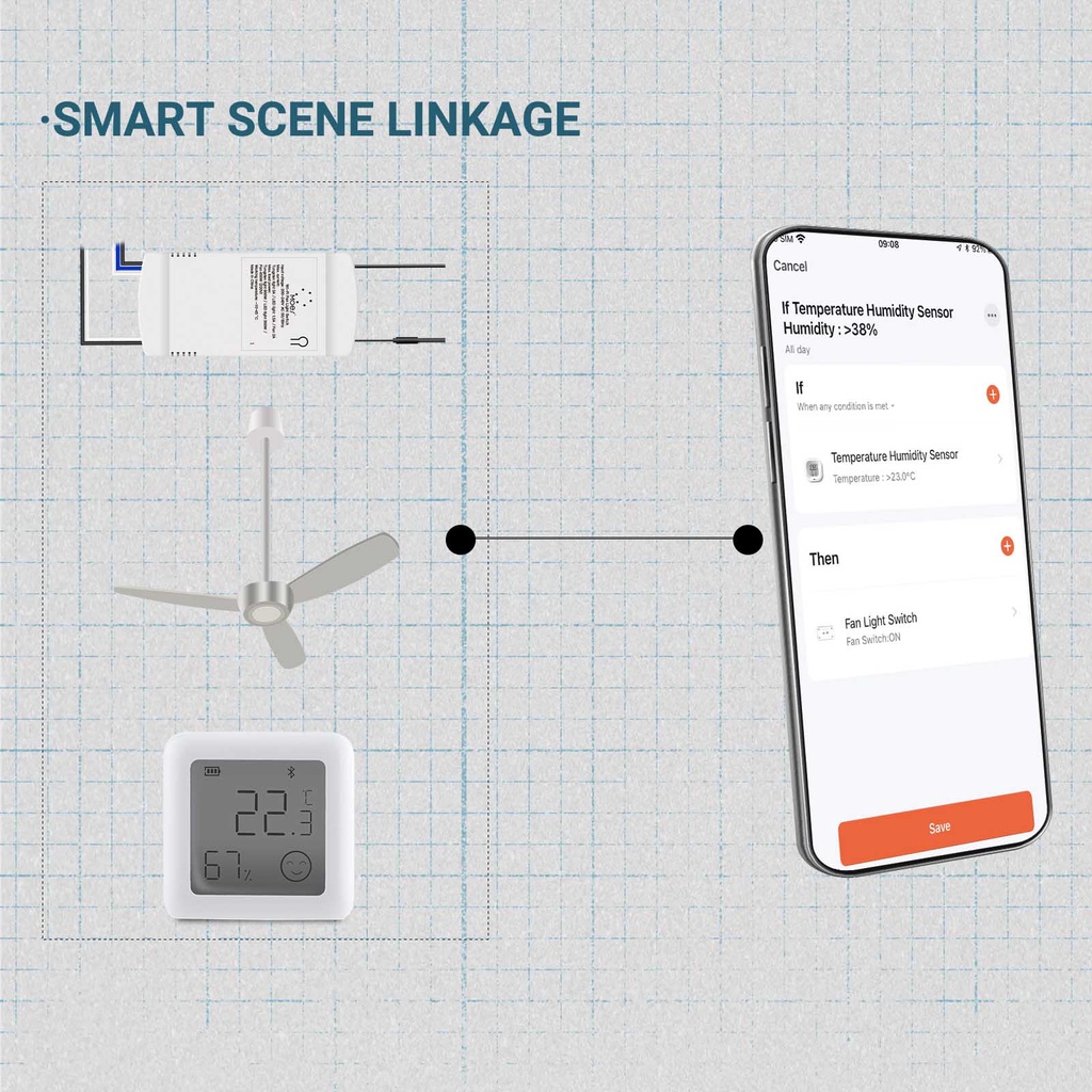 MOES Smart Wi-Fi Ceiling Fan Switch Module Control Fan and Light ...