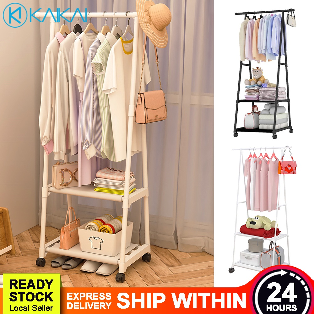 🔥 REMOVABLE WHEEL 🔥 Triangle Clothes Hanging Rack Garment Pants Coat ...