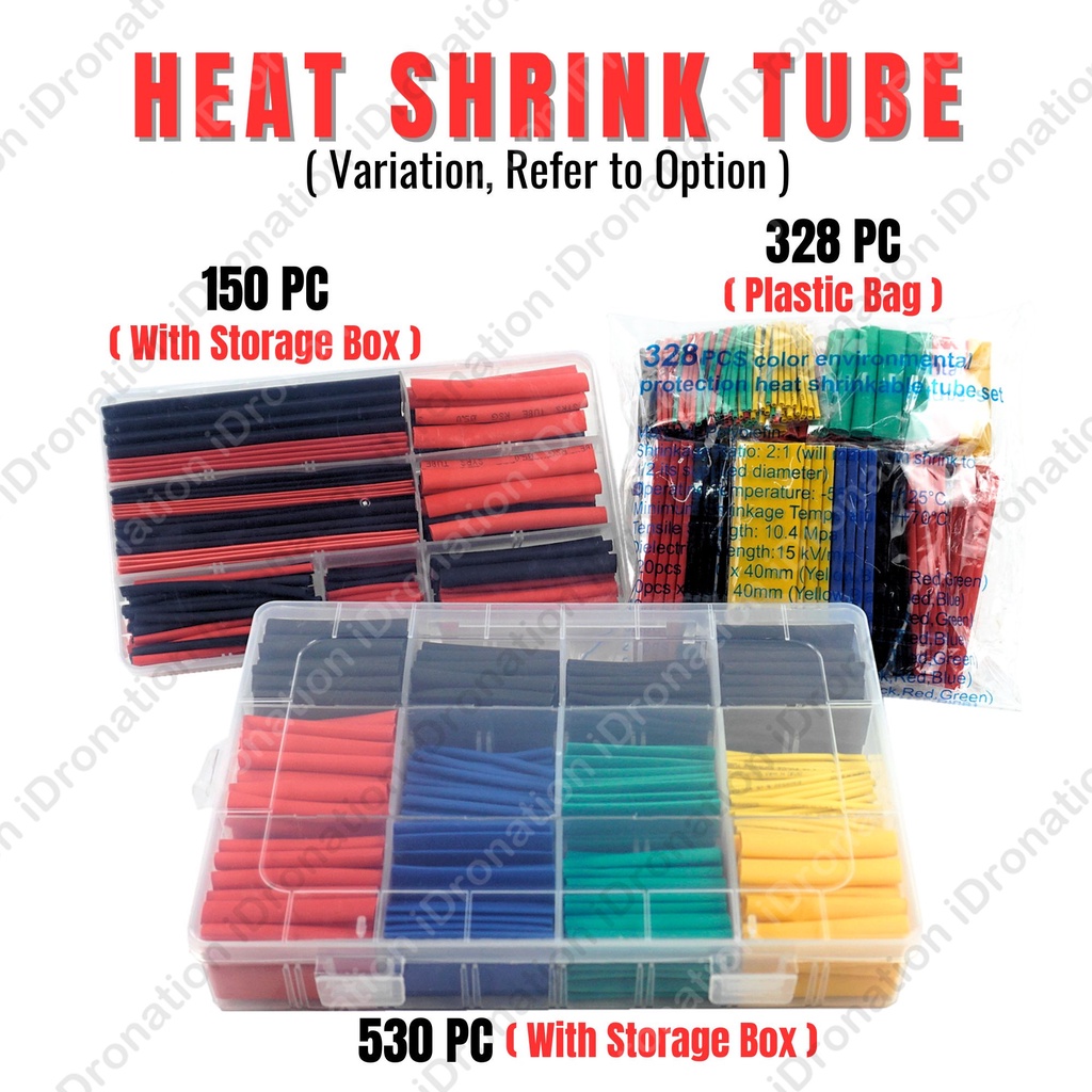 150PC 164PC 328PC 530PC 750PC Heat Shrink Insulation Tubing Tube Wrap ...