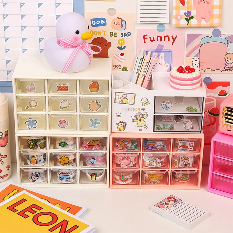 Stackable 6 / 9 Slot Mini Drawer Storage Box Cosmetic Jewelry ...