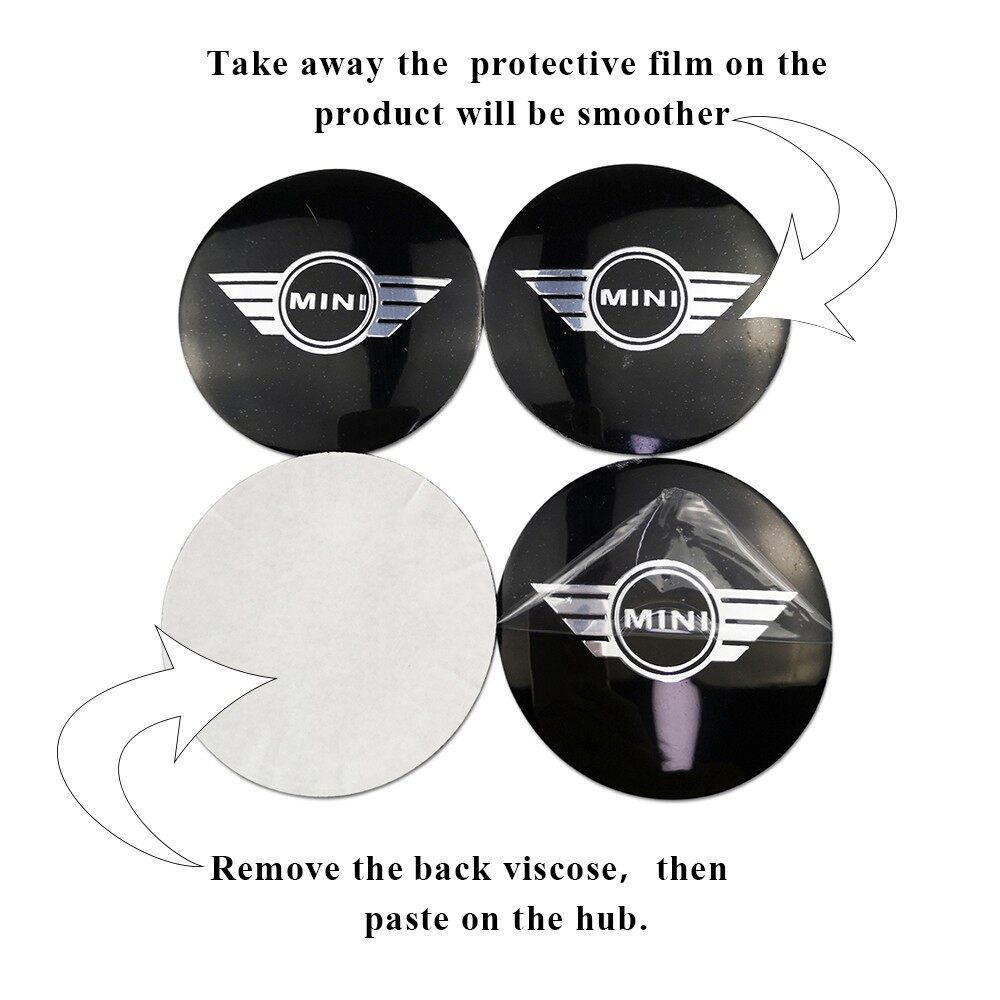 KLNU 4PCS 56mm MINI Cooper British Flag John Cooper Works Car Wheel ...