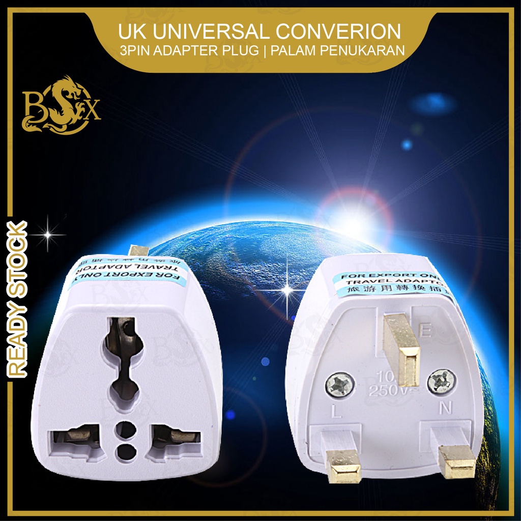 DRG Malaysia China British Europe Universal Travel 3 Pin Adapter Plug ...