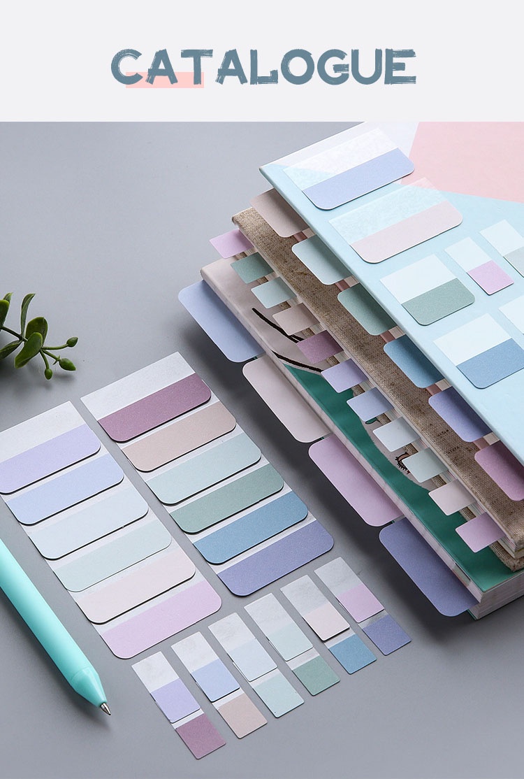 120Sheets Morandi Index Sticky Notes Transparent Index Sticker Label ...