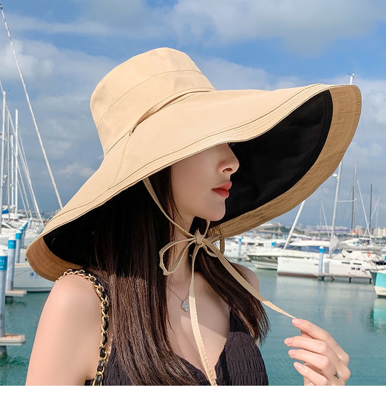 Korean Version Sun Visor Hat Large Brim Female Early Spring Double