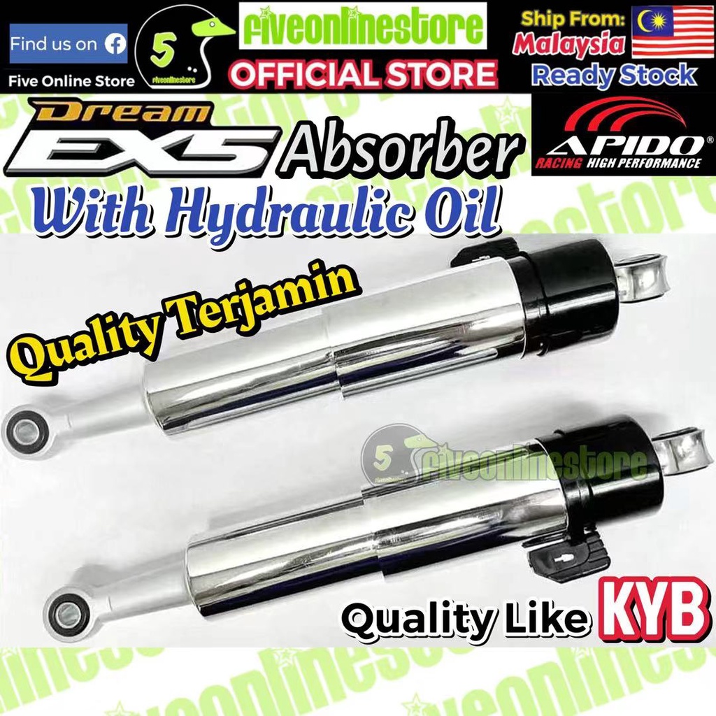 EX5 Absorber Original Cutting APIDO HYDRAULIC OIL Adjustable Rear Absorber Honda EX5 DREAM EX5 HI POWER EX5 HP Shopee Malaysia