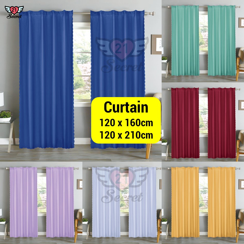 Langsir Tingkap Murah Semi Blackout Curtain Plain Kain Langsir Pintu ...