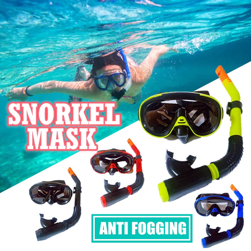 Diving Snorkeling Mask Anti-fog Snorkel Swim Goggles Glasses Breathing ...