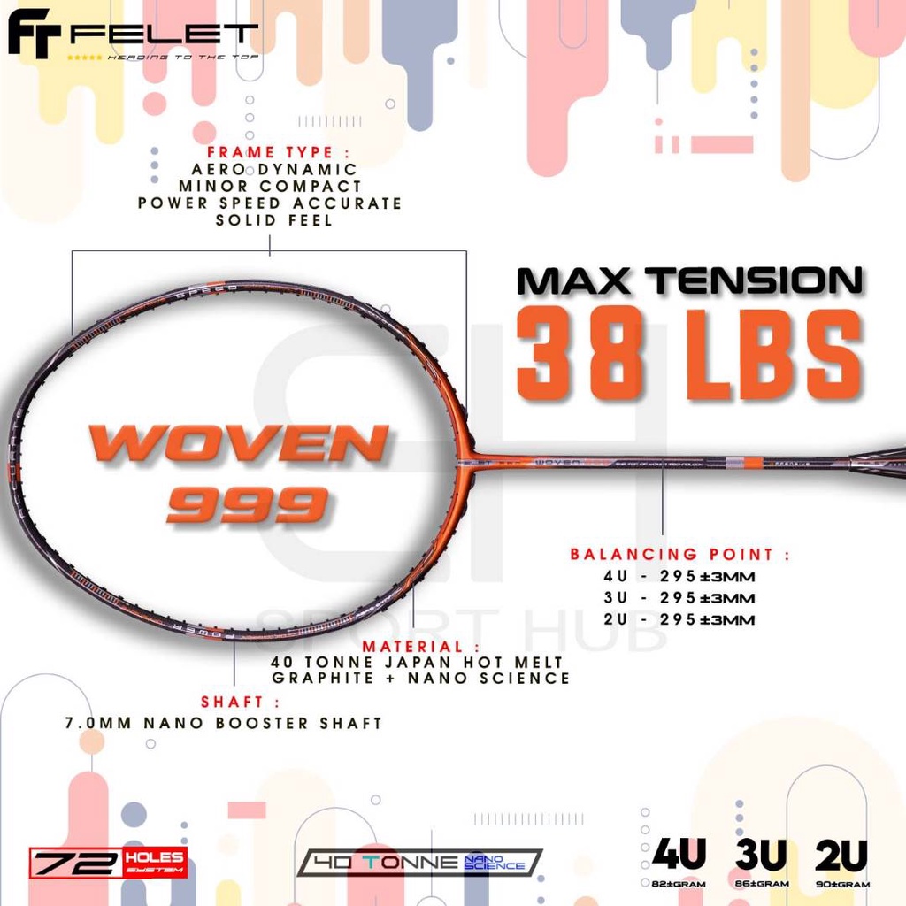 RQ-WOVEN-999 HIGH-END FELET PROFESSIONAL RACKET 100% | Shopee Malaysia