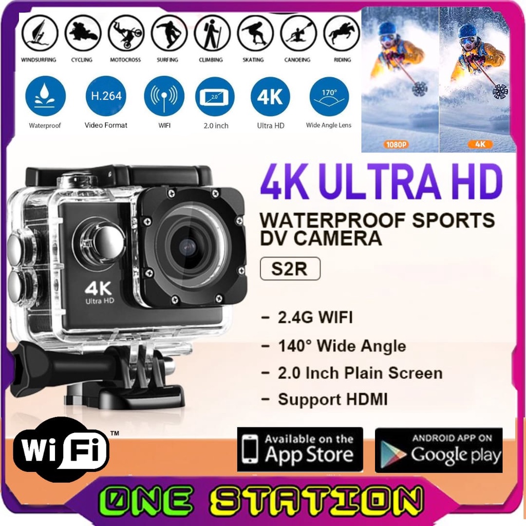 4K Ultra HD WiFi Action Camera 30M Underwater Video Recorder Waterproof ...