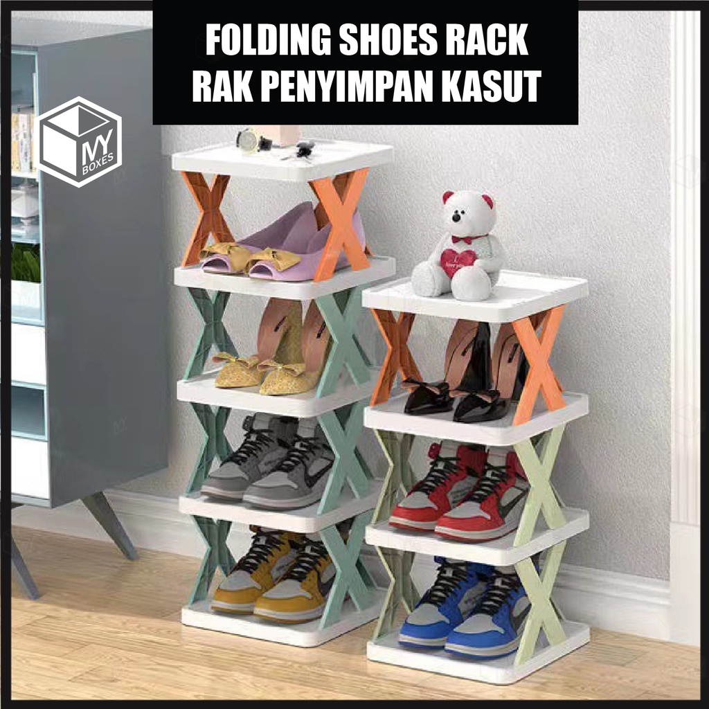 MYB X type folding shoe rack family doorway small simple shoe rack ...