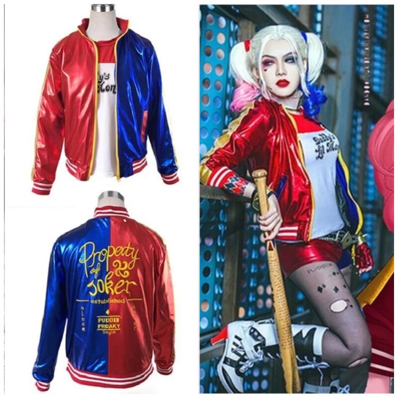 Harley Quinn Costume Women Suicide Squad Harley Quinn Costume Set - Jacket, T-Shirt, Shorts, Gloves & Belt Unbranded TV Character Costume Female - Foto 8