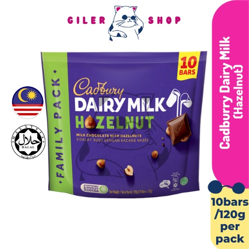 Cadbury Dairy Milk Family Pack 12g X 10bar Hazelnut Shopee Malaysia