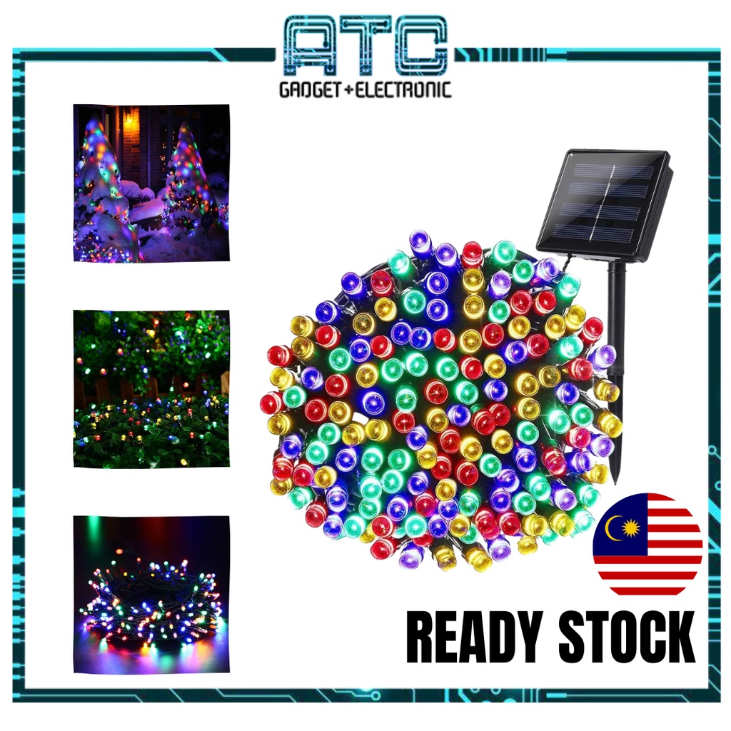 ATC 8 Modes Colorful Outdoor Waterproof Solar Fairy Light Indoor And