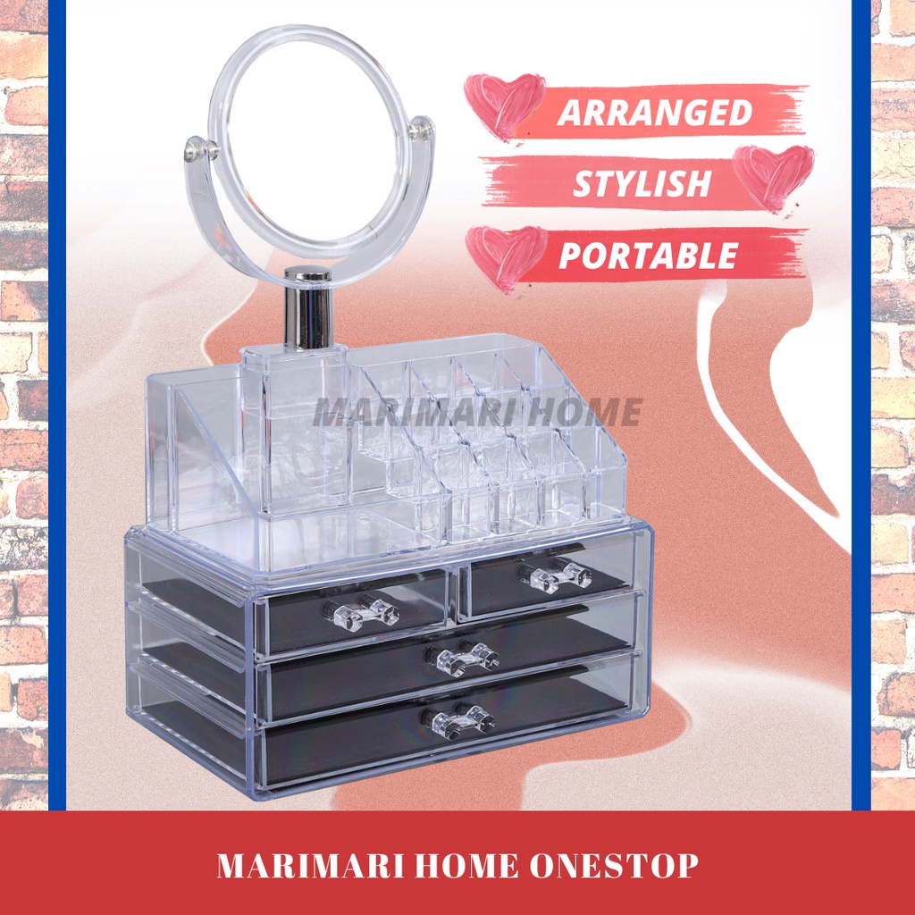 Makeup Organizer Mirror Makeup Acrylic Box Makeup Storage Cosmetic