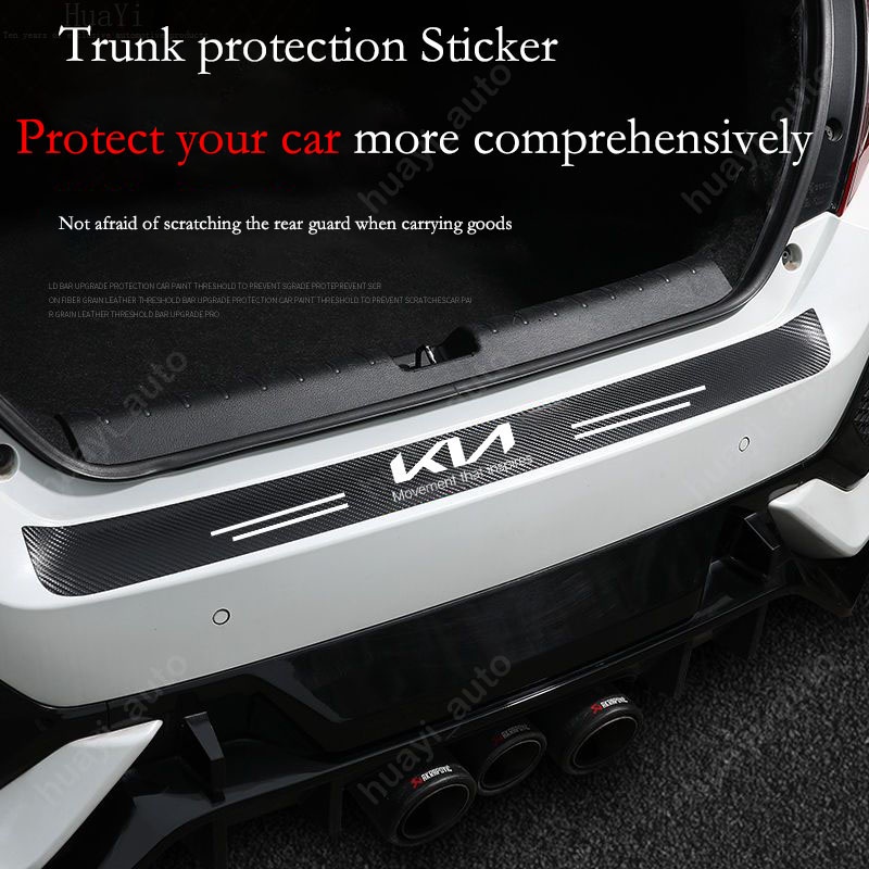 New KIA Car Door Sill Sticker Anti-Scratch Carbon Fiber leather Sticker ...