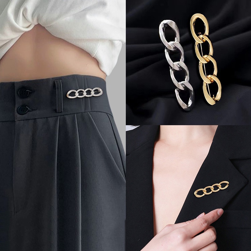 Smooth Chain Jeans Waist Buckle / DIY Decorative Clothes Metal Brooches ...