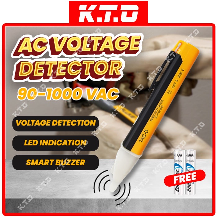 thumbnail image 2 of Non-Contact Voltage Tester Pen – Detects AC/DC 12-1000V, Electric Safety Tool 2 of 12