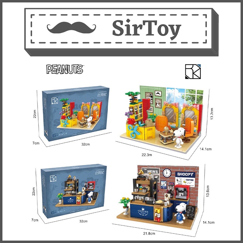HSANHE Peanuts Snoopy Coffee Shop I Snoopy Barber Shop Building Block Sets Shopee Malaysia