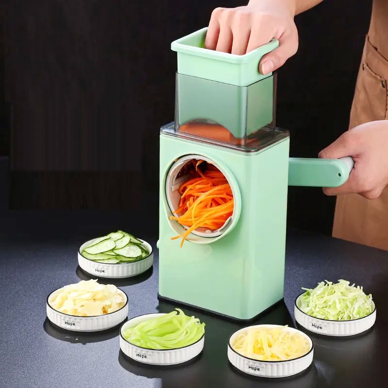 3 in 1 Rotary Roller Manual Vegetable Cutter Grater Fruit Potato Food ...