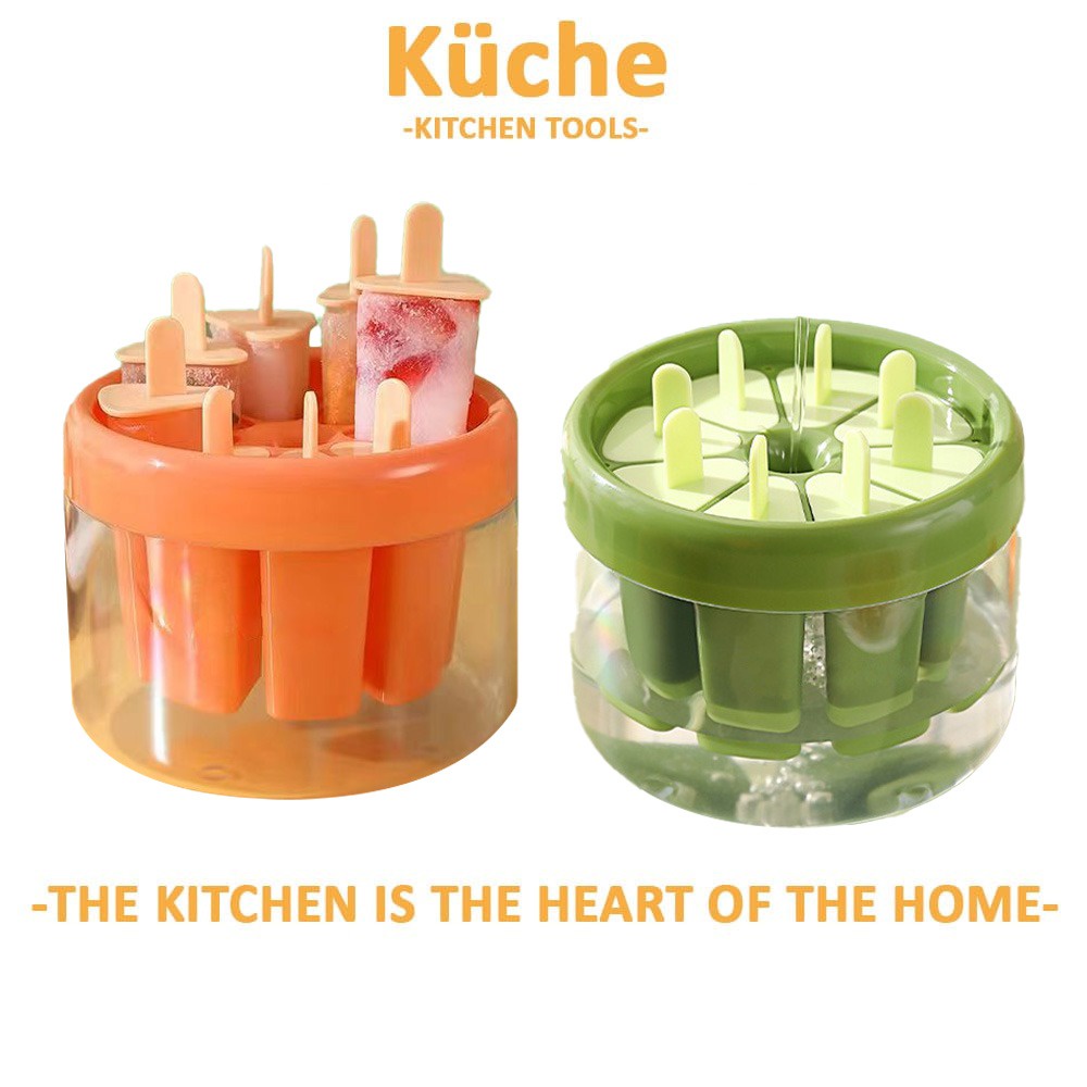 KUCHE DIY 8 Cells Frozen Ice Maker Mold Popsicle Ice Cream Mold ...