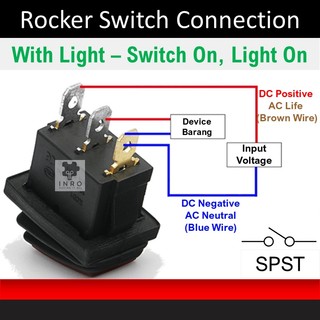 [AC DC] 2 Pin / 3 Pin Round Rocker Switch AC 240V SPST / SPDT On-Off-On ...