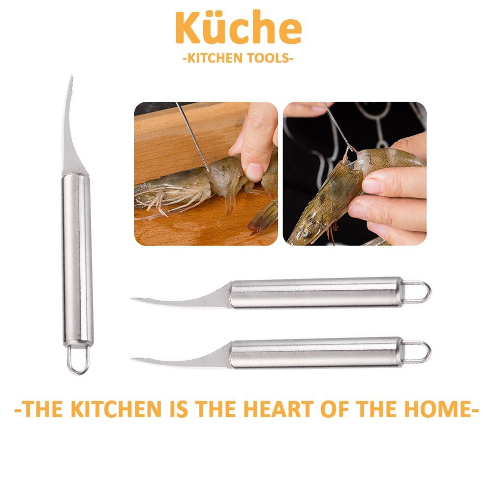 KUCHE Stainless Steel Shrimp Line Removal Shrimp Cutter Prawn Line ...