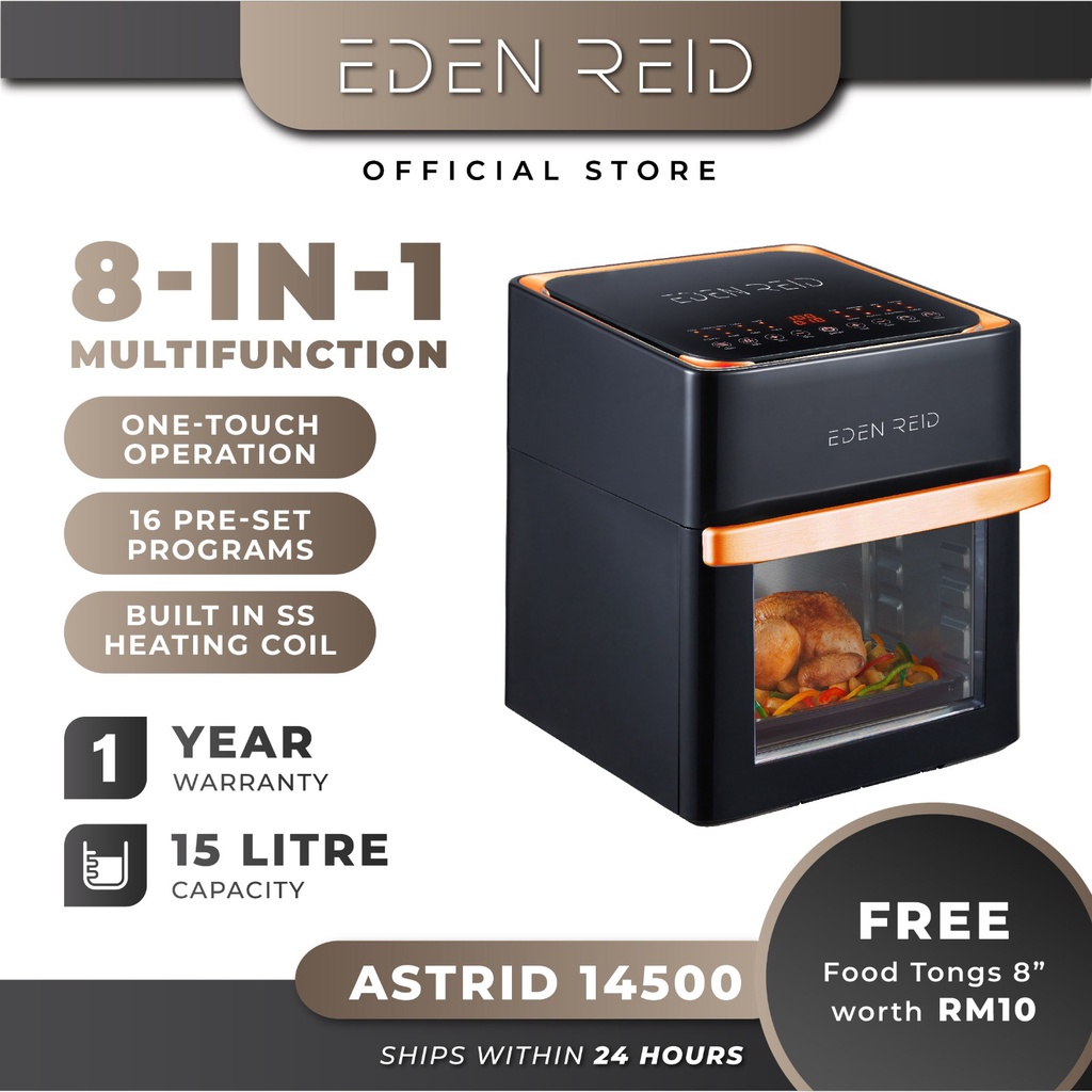 Eden Reid Astrid 14500 Multifunction Air Fryer Oven 14.5L Large-High Capacity with Digital Control [FREE Food Tongs]
