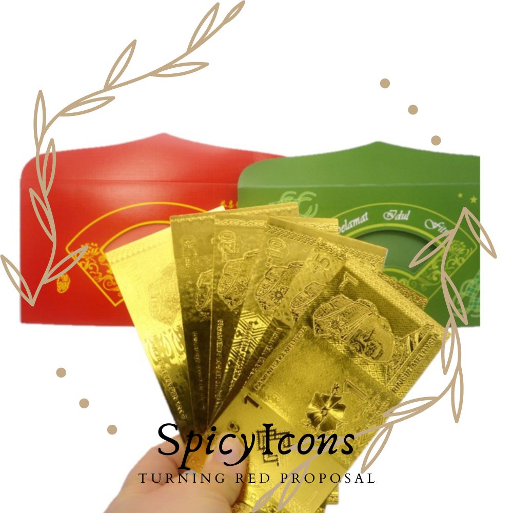 SpicyIcons Green Pocket with Gold Note Hari Raya Gift | Shopee Malaysia