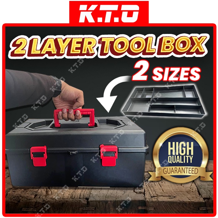 2 Layer Multipurpose PVC Plastic Tool Box Inner Tray Hardware Storage