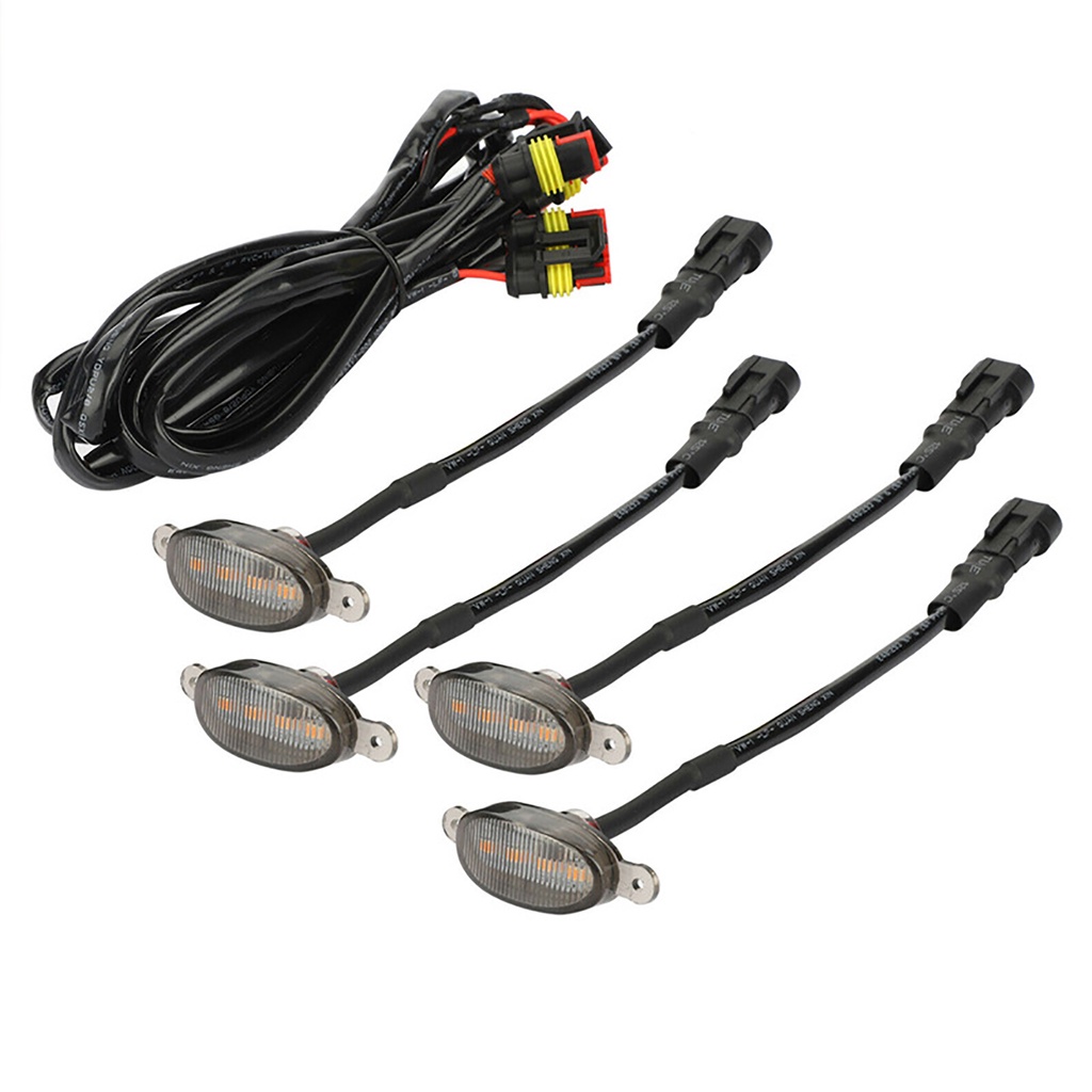 LED Grille Light Universal Car Smoked Amber White 4LED Grill Light ...