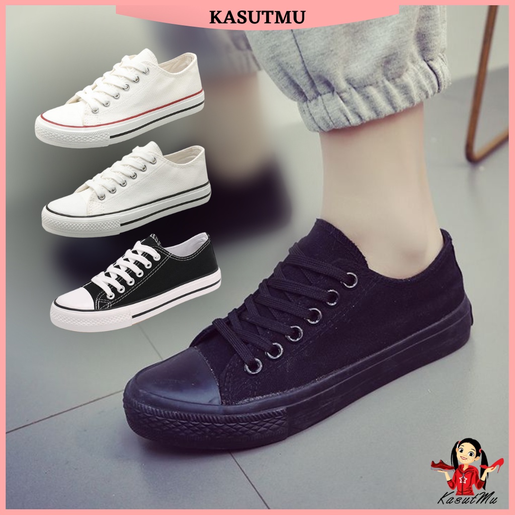 KASUTMU READY STOCK Canvas Sneakers Men Women Unisex Low Top Uniform ...