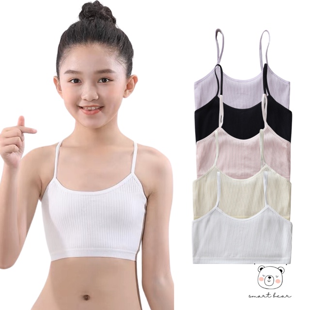 ⭐MY SMART BEAR⭐ Teenager Girl kids Training Bra Cotton Vest Baju Singlet  Budak Perempuan Baju Dalam Kanak t 少女发育期背心